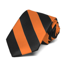 Load image into Gallery viewer, Boys&#39; Orange and Black Striped Tie