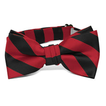 Load image into Gallery viewer, Boys&#39; Red and Black Striped Bow Tie