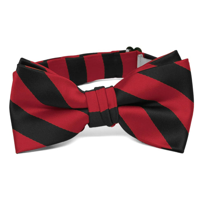 Boys' Red and Black Striped Bow Tie