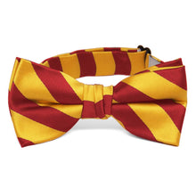 Load image into Gallery viewer, Boys&#39; Red and Golden Yellow Striped Bow Tie