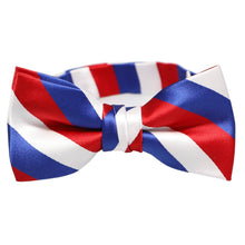 Load image into Gallery viewer, Boys&#39; Red, White and Blue Striped Bow Tie