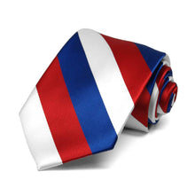 Load image into Gallery viewer, Boys&#39; Red, White and Blue Striped Tie