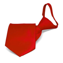 Load image into Gallery viewer, Boys&#39; Red Solid Color Zipper Tie