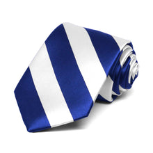 Load image into Gallery viewer, Boys&#39; Royal Blue and White Striped Tie