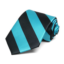 Load image into Gallery viewer, Boys&#39; Turquoise and Black Striped Tie