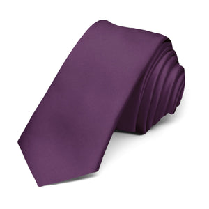 Boysenberry Skinny Necktie, 2" Width