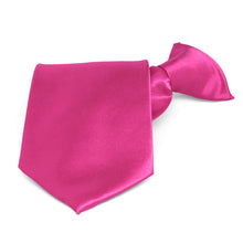 Load image into Gallery viewer, Bright Fuchsia Solid Color Clip-On Tie