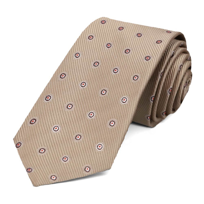 Brown Willoughby Dotted Slim Necktie