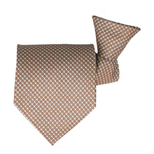 Load image into Gallery viewer, Light brown grain pattern clip-on style tie, folded front view