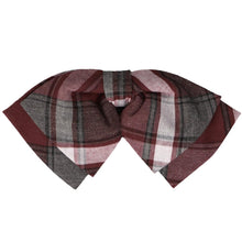 Load image into Gallery viewer, Burgundy and gray floppy bow tie