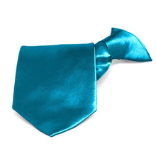 Load image into Gallery viewer, Caribbean Blue Solid Color Clip-On Tie
