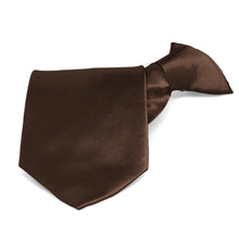 Load image into Gallery viewer, Chestnut Brown Solid Color Clip-On Tie