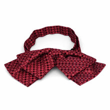 Load image into Gallery viewer, Crimson Red Marie Square Pattern Floppy Bow Tie