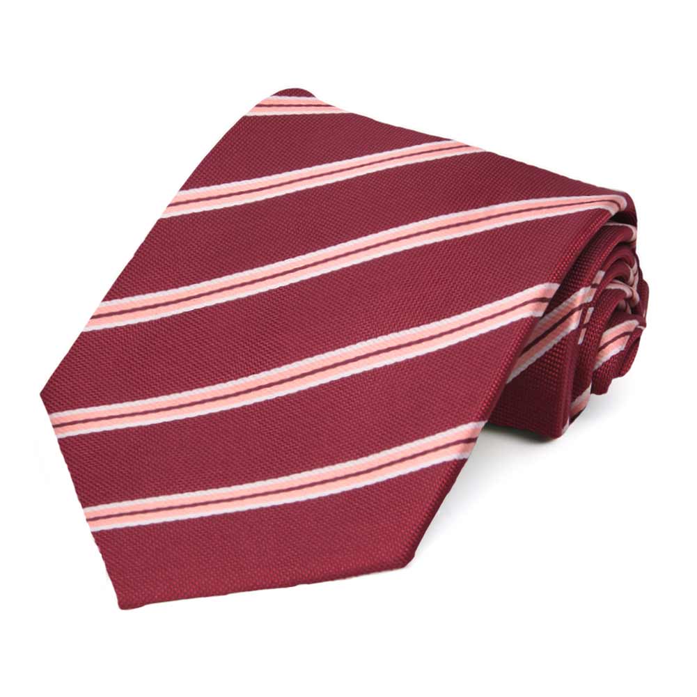 TieMart Dark Burgundy Matte Finish Necktie, 3 Width