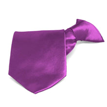 Load image into Gallery viewer, Dark Orchid Solid Color Clip-On Tie