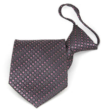 Load image into Gallery viewer, Pink and gray square pattern zipper tie, folded front view to show pattern