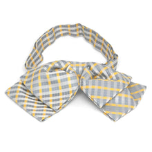 Load image into Gallery viewer, Dark Silver George Plaid Floppy Bow Tie