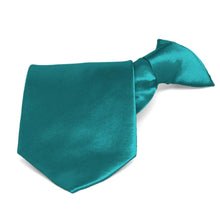 Load image into Gallery viewer, Deep Aqua Solid Color Clip-On Tie