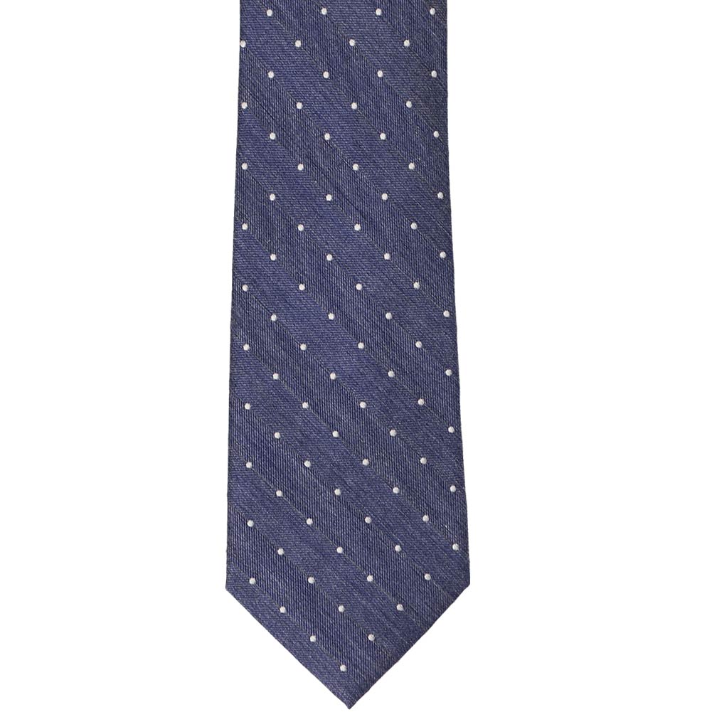 Indigo Chambray Dotted Silk Necktie | Shop at TieMart – TieMart, Inc.