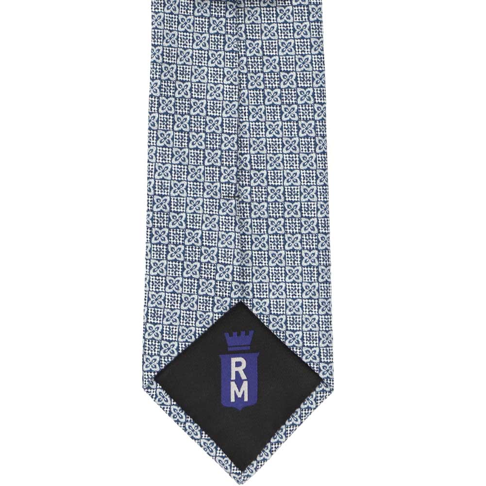 Blue Floral Check Cotton/Silk Necktie | Shop at TieMart – TieMart, Inc.