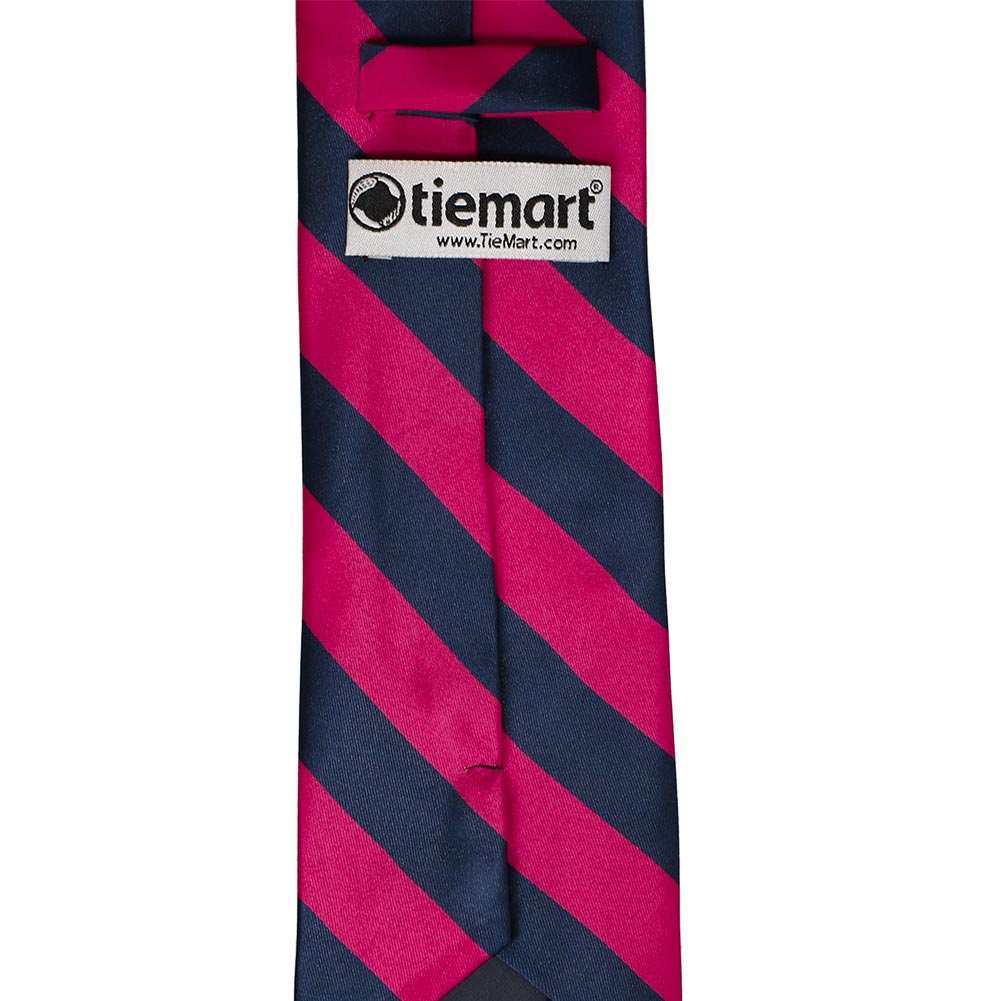 Fuchsia and Navy Blue Striped Tie | Shop at TieMart – TieMart, Inc.