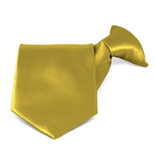 Load image into Gallery viewer, Gold Solid Color Clip-On Tie