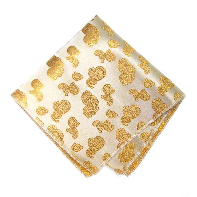 Gold Ivanhoe Paisley Pocket Square