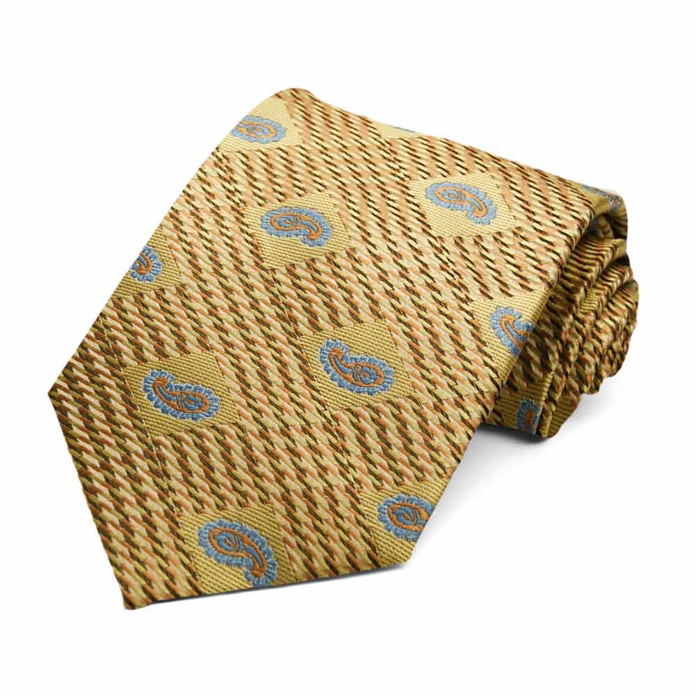 Cheap Ties Gold Paisley Tie Shop At Tiemart Tiemart Inc 4564