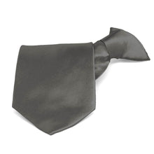 Load image into Gallery viewer, Graphite Gray Solid Color Clip-On Tie