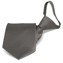 Load image into Gallery viewer, Graphite Gray Solid Color Zipper Tie