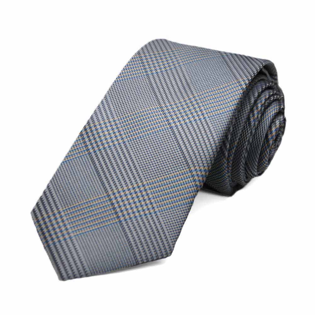 Gray Glen Plaid Slim Tie, 2.75