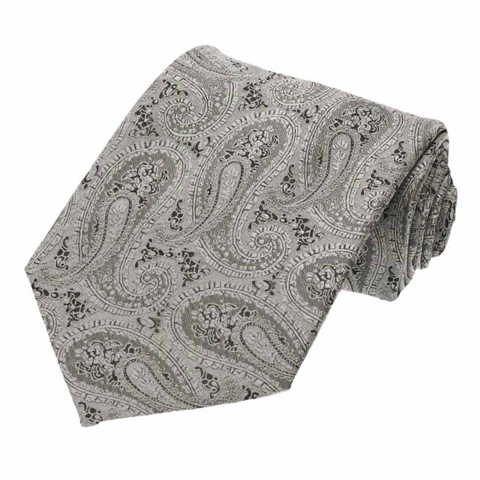 Gray Melville Paisley Extra Long Necktie