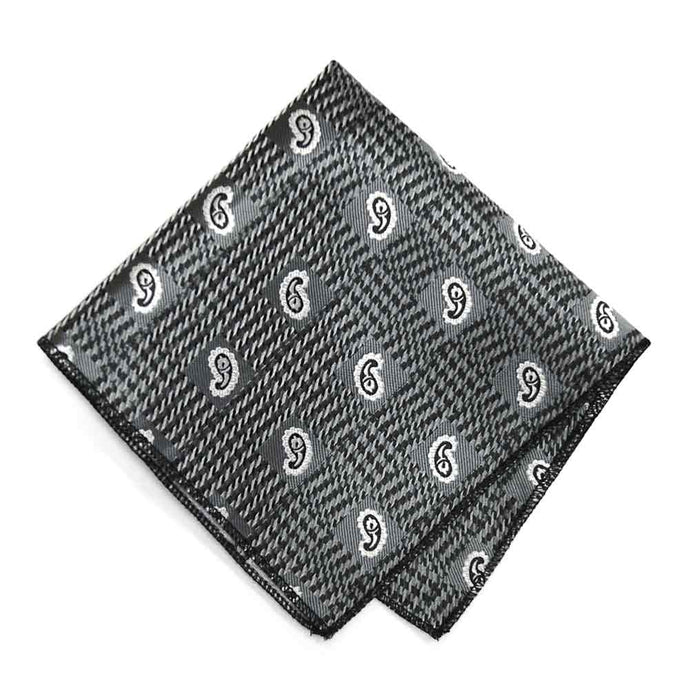 Gray Churchill Paisley Pocket Square