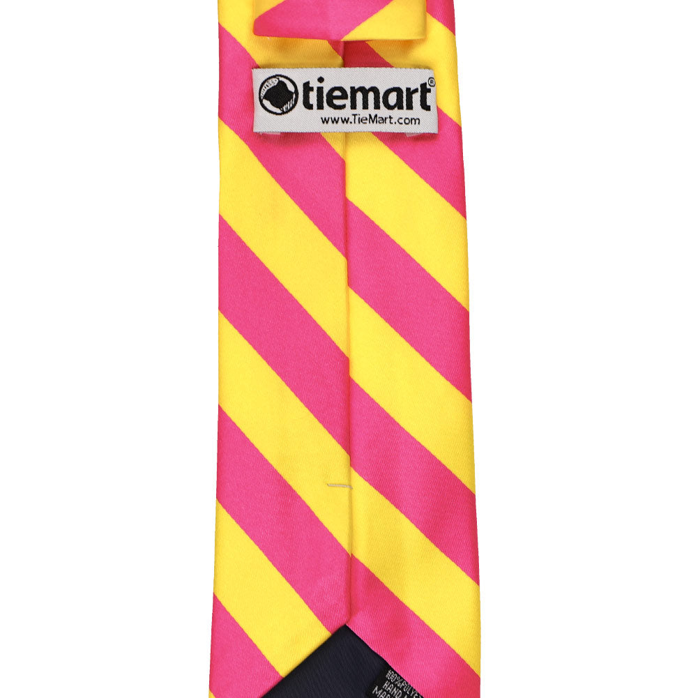 Hot Pink and Yellow Striped Tie | Shop at TieMart – TieMart, Inc.