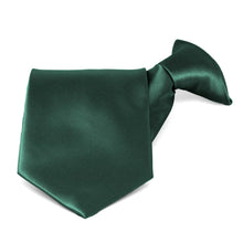 Load image into Gallery viewer, Hunter Green Solid Color Clip-On Tie