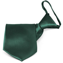 Load image into Gallery viewer, Pre-tied hunter green solid color zipper tie