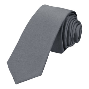 Iron Gray Skinny Necktie, 2" Width