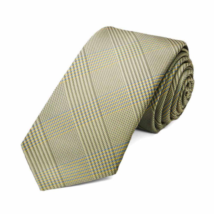 Lemon Yellow Jamestown Glen Plaid Slim Necktie