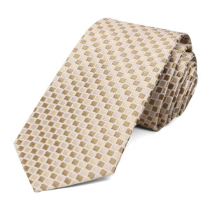 Wheat Brown Edmund Geometric Slim Necktie