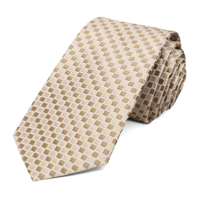 Wheat Brown Edmund Geometric Slim Necktie