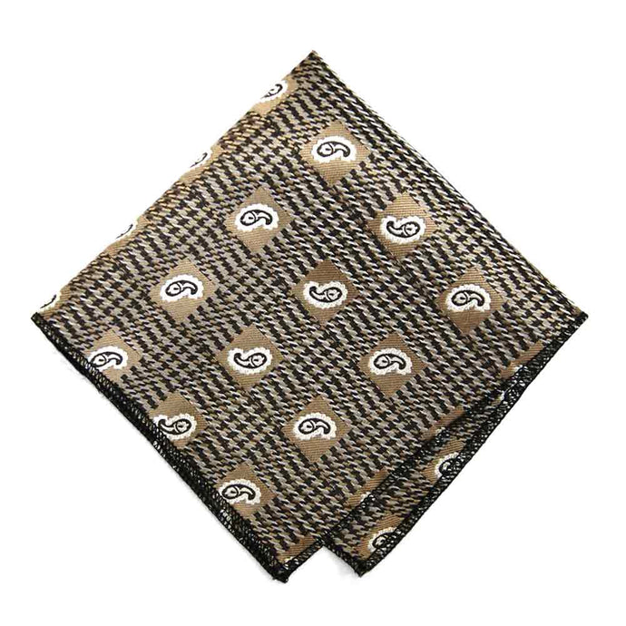 Light Brown Churchill Paisley Pocket Square