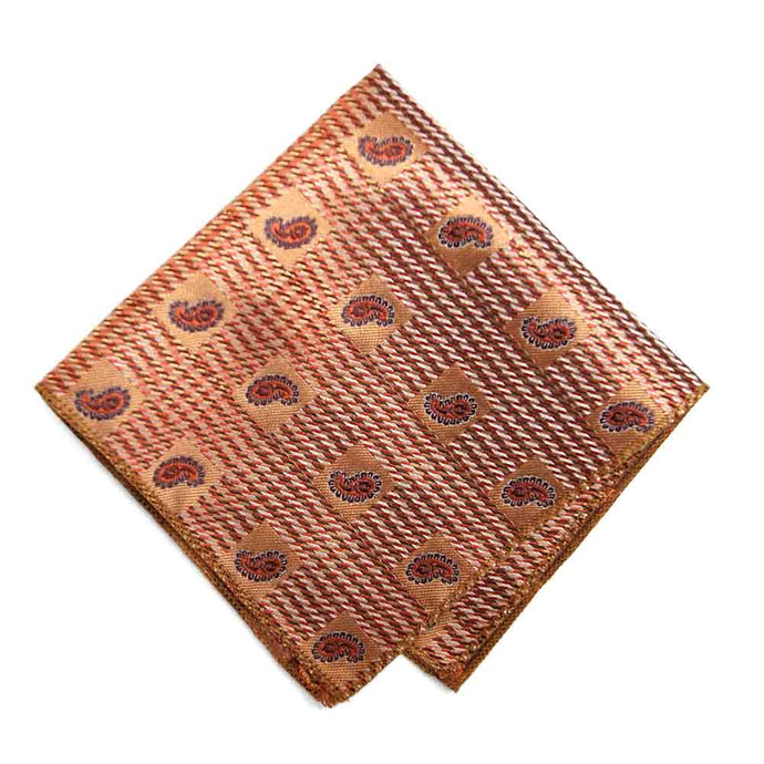 Light Orange Churchill Paisley Pocket Square