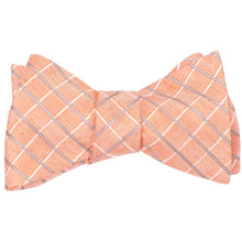 Load image into Gallery viewer, An pre-tied self-tie bow tie in an orange plaid