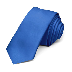 Light Royal Blue Skinny Necktie, 2" Width