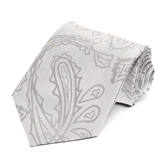 Light Silver Lyon Paisley Necktie