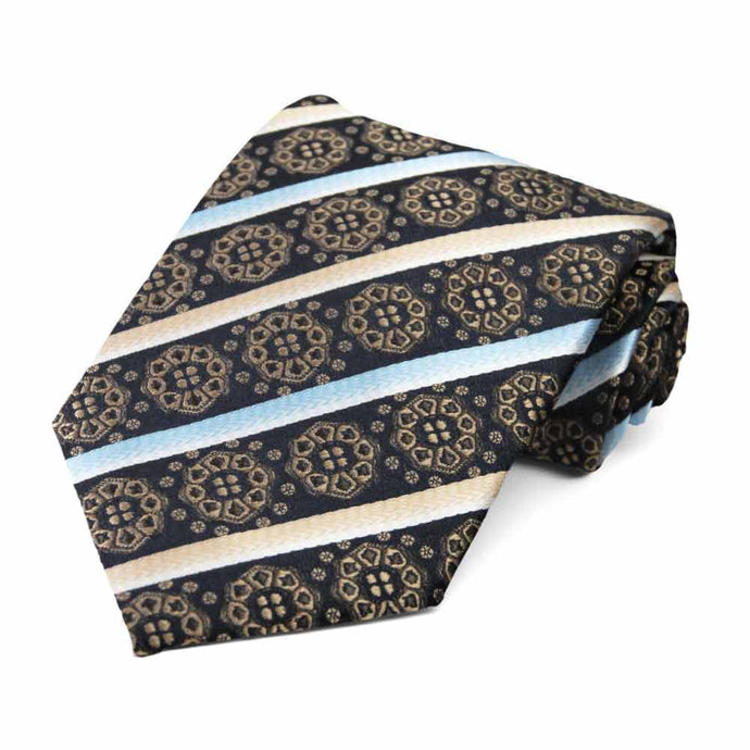 Latte Mesa Medallion Stripe Necktie