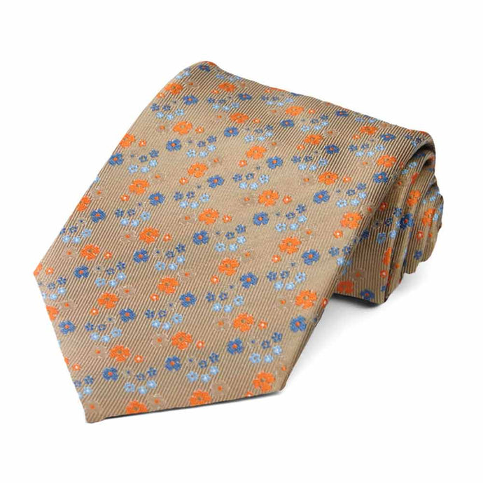 Bronze Sidney Floral Necktie