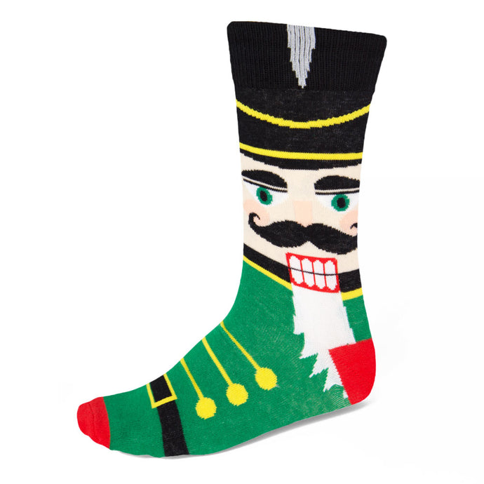 Men's green nutcracker theme dress socks