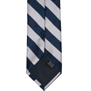 Navy Blue and Silver Striped Tie | Shop at TieMart – TieMart, Inc.