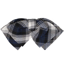 Load image into Gallery viewer, Navy blue and white plaid floppy bow tie